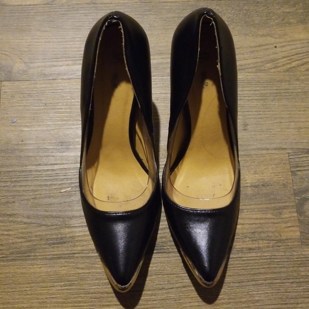 Black gold tipped heels